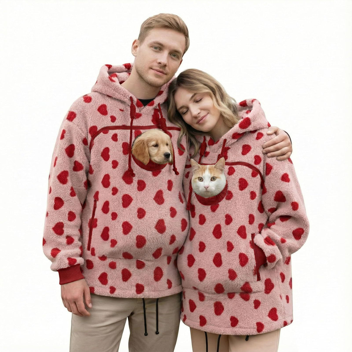 Pet pouch hoodie love