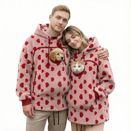 Pet pouch hoodie love