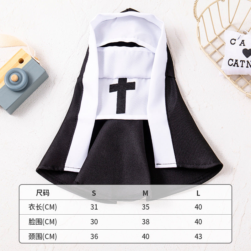 Nun costume for cats and small dogs