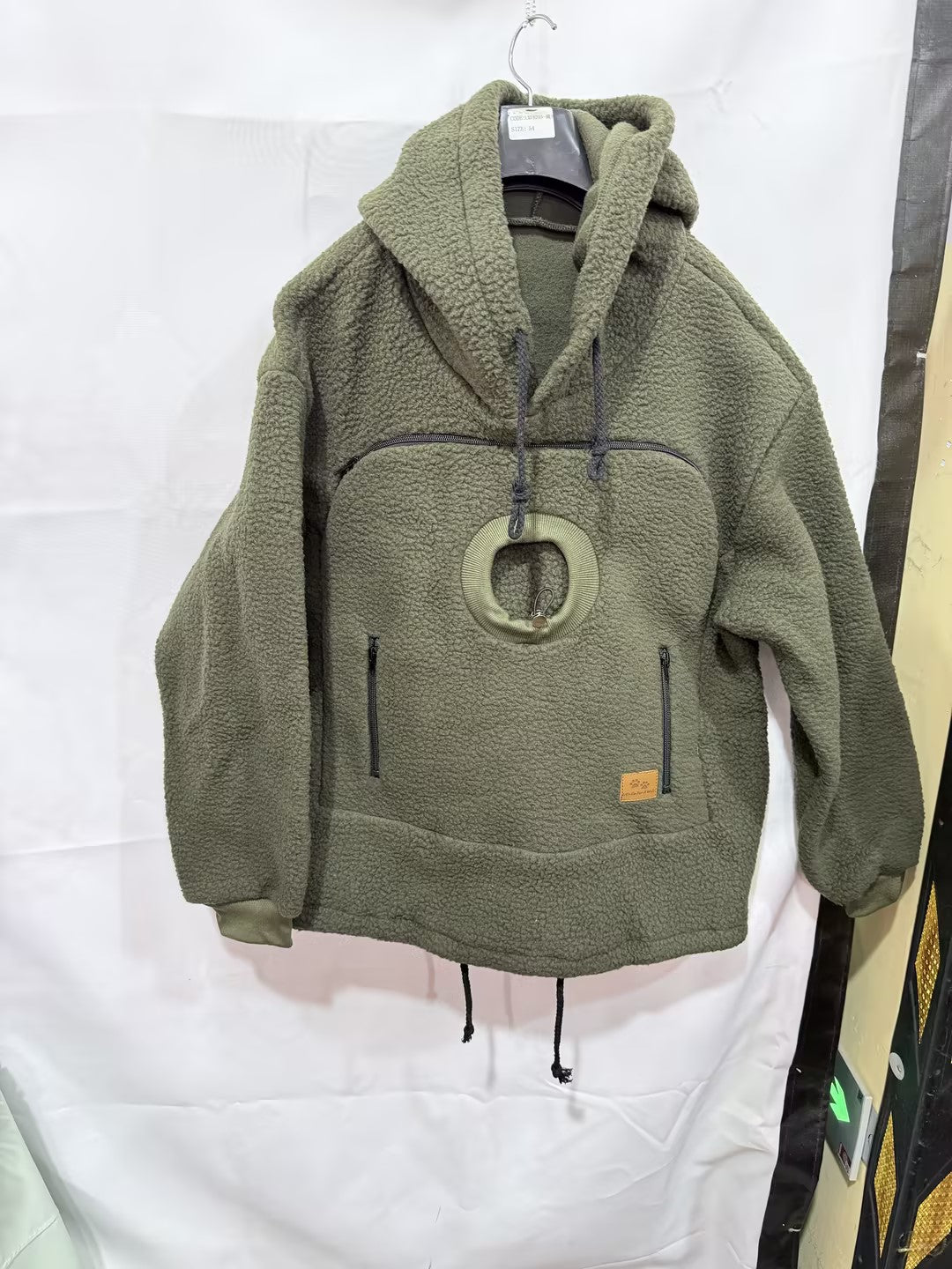 Pet pouch hoodie army green