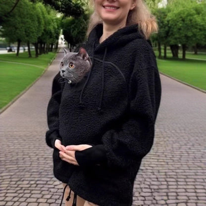 Pet pouch hoodie detail