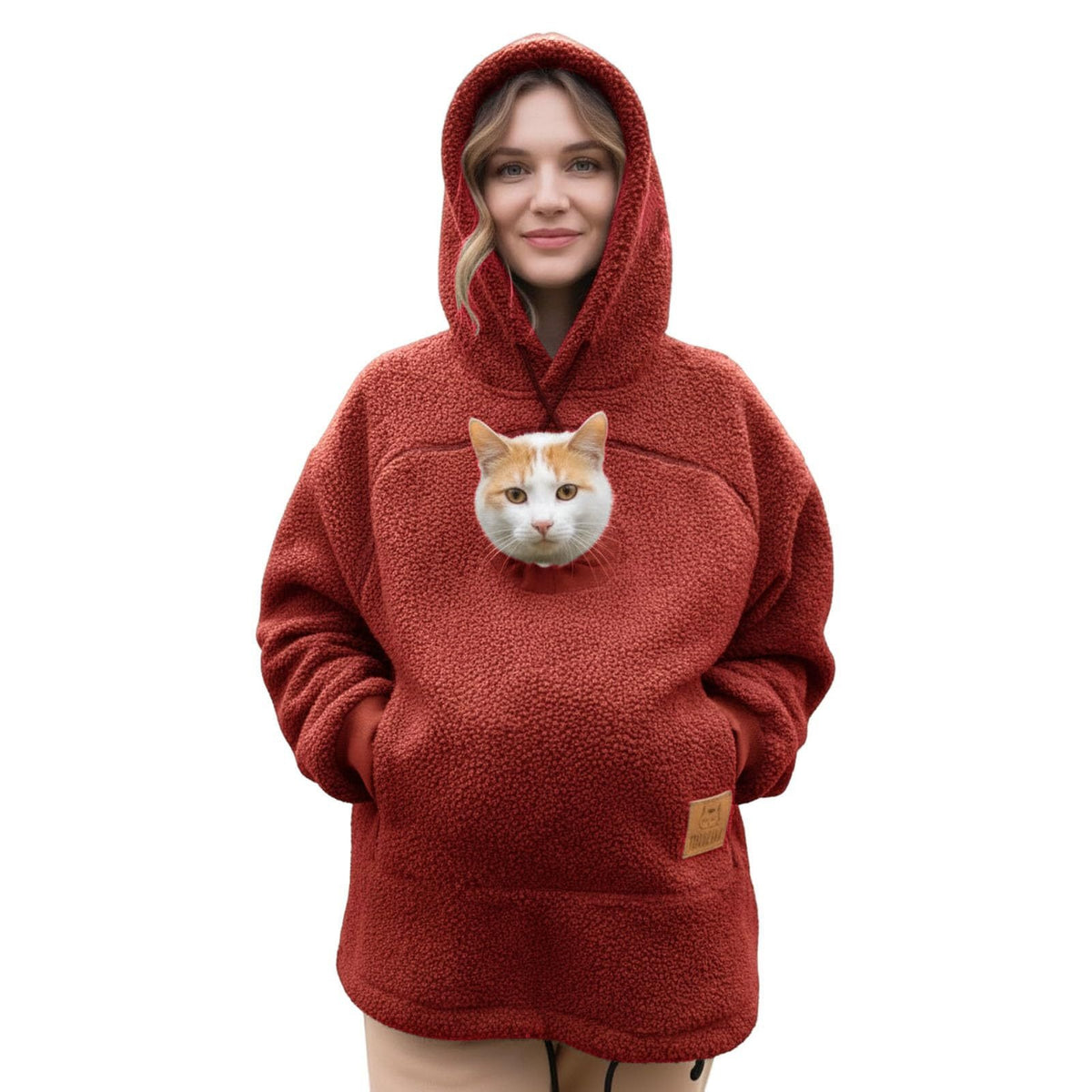 Pet pouch hoodie red