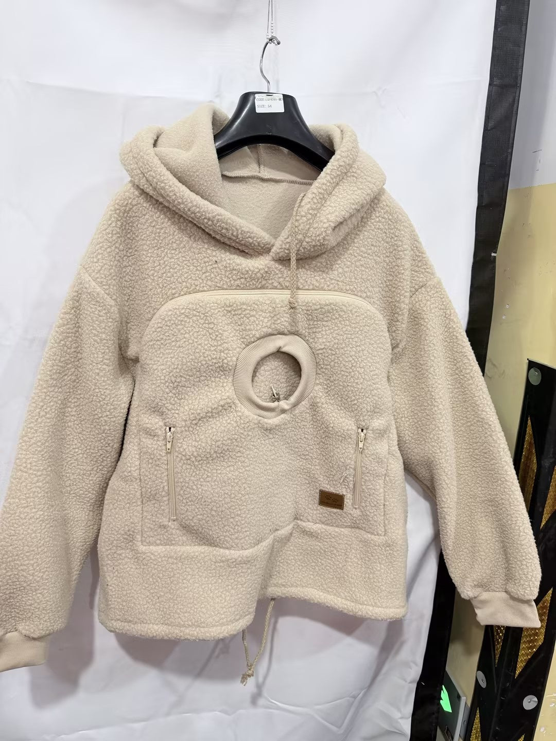 Pet pouch hoodie khaki