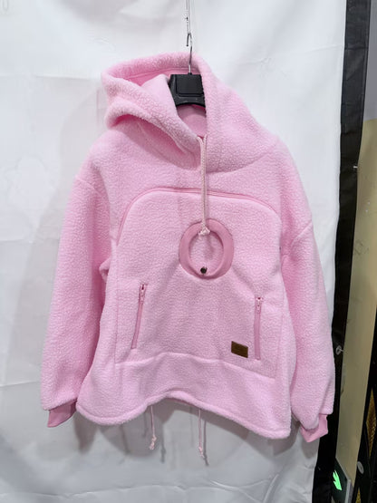 Pet pouch hoodie pink