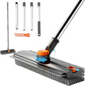 3-in-1 Scrub Brush & Squeegee — Extendable Long-Handle Floor & Shower Cleaner