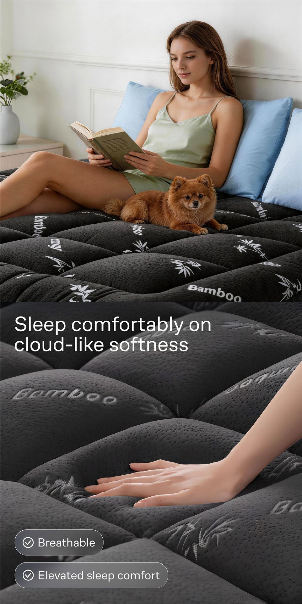 Bamboo mattress topper